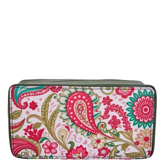 Sishka Women Hand Crafted Paisley Printed Fabric Travel Jewellery Case Pouch - Picture 1 of 9
